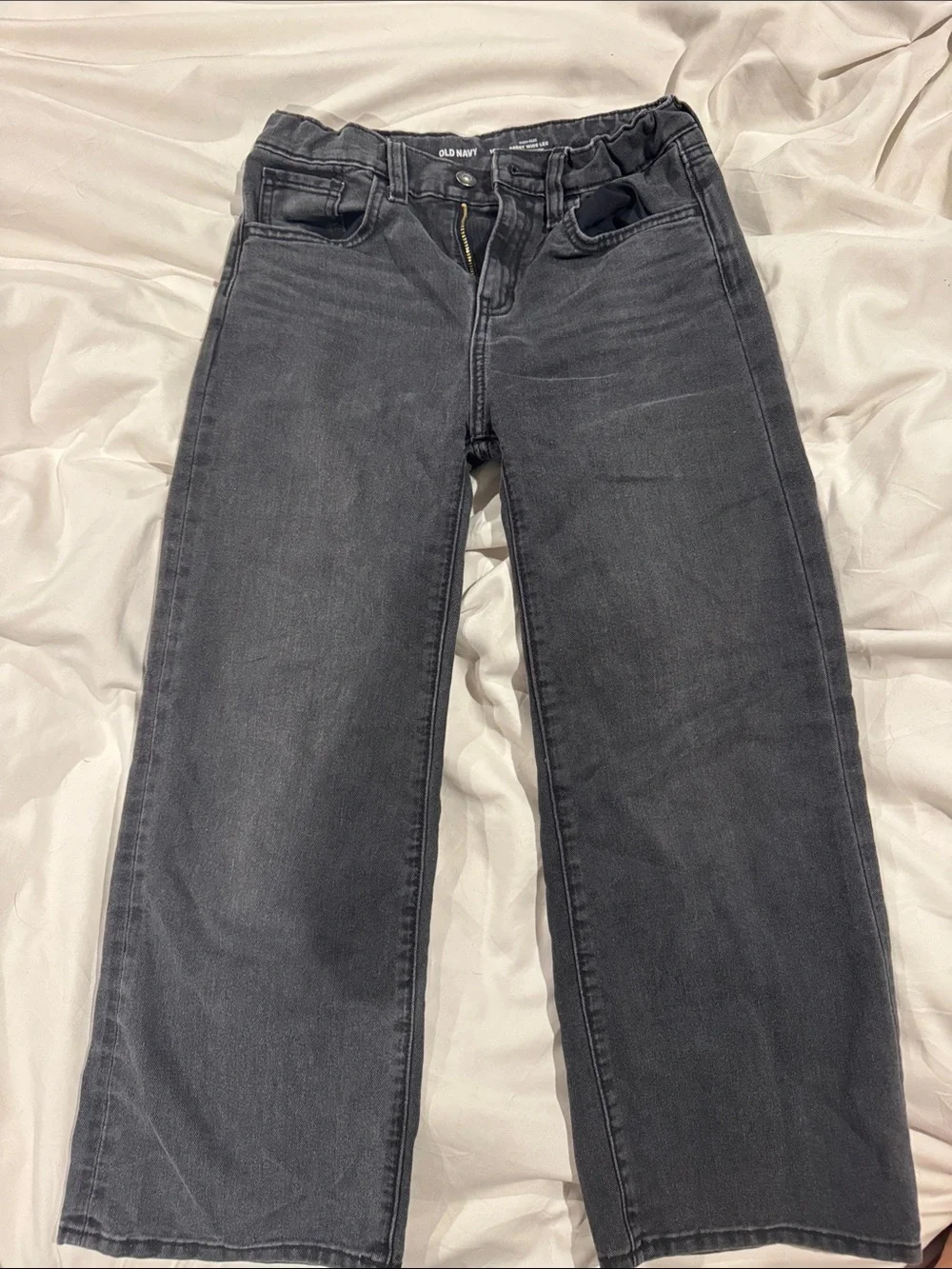 Old Navy Girl's Charcoal Wide-Leg Jeans